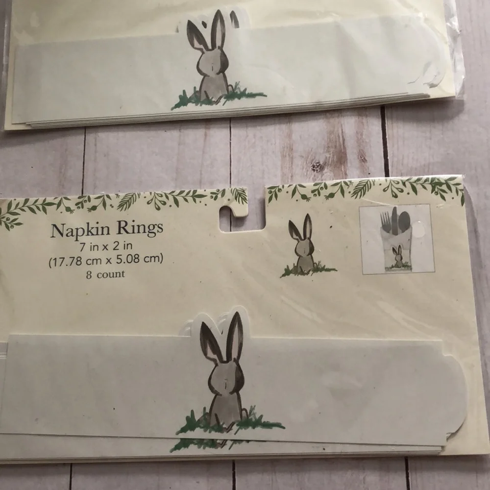 Target Easter Bunny paper napkin rings & carrot place cards watercolor new